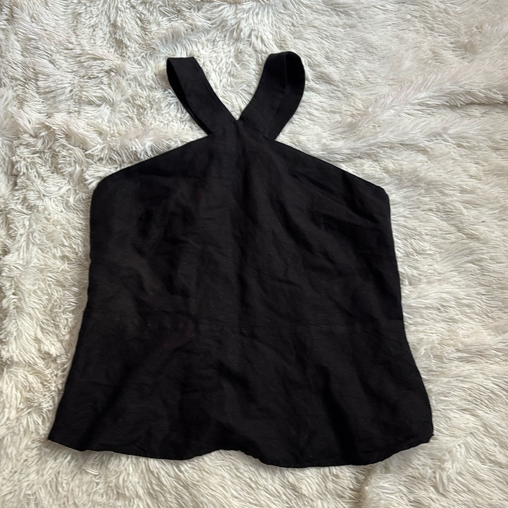 Ann Taylor Factory Cross Front Linen Top